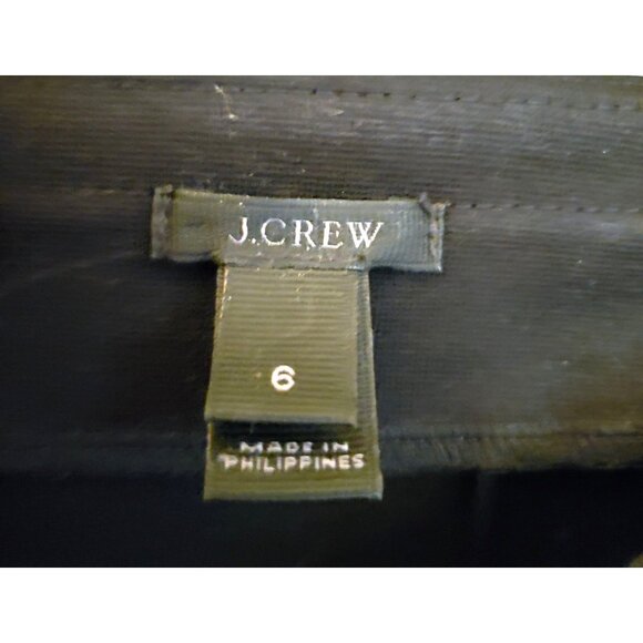 J. Crew Black Viscose Blend Leggings with Genuine Leather Trim Size 6 EUC - Picture 9 of 10